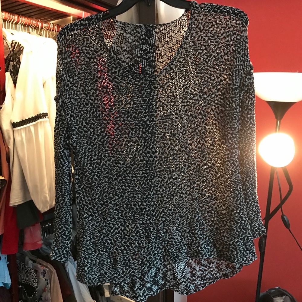 Eileen Fisher black and white sweater